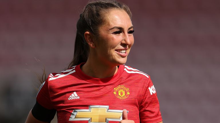 Manchester United's Katie Zelem is one of seven players to earn their first senior England call-up