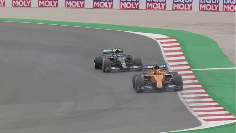Sainz leads Bottas and Hamilton, with Norris fourth in the second McLaren!