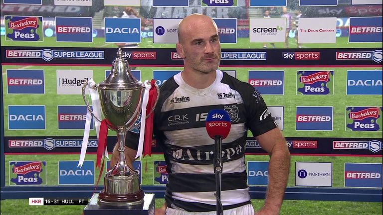 Danny Houghton was delighted to be holding the Clive Sullivan Trophy on his record-breaking night
