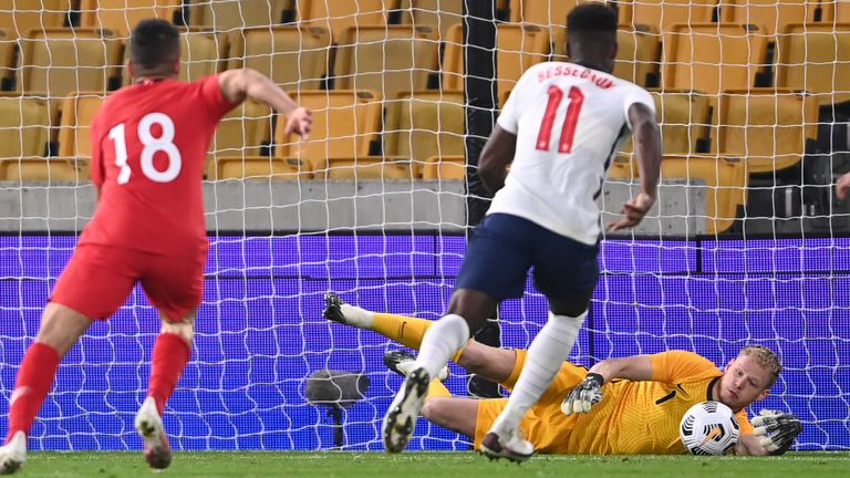 Aaron Ramsdale saved a penalty from Halil Dervisoglu in the second half