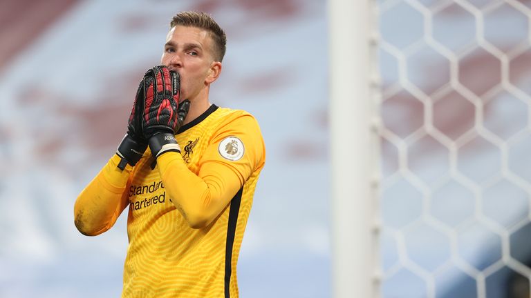 A dejected Adrian after conceding a 6th goal at Villa Park