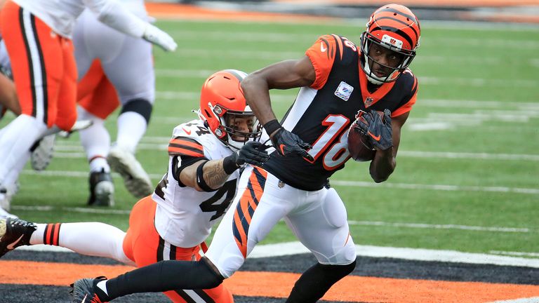 AJ Green in action against the Cleveland Browns