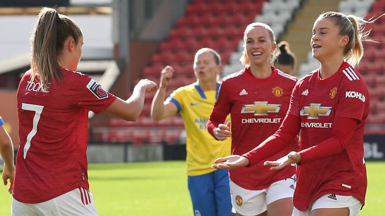 Alessia Russo (right) and Ella Toone (left) were both on the scoresheet for Man Utd