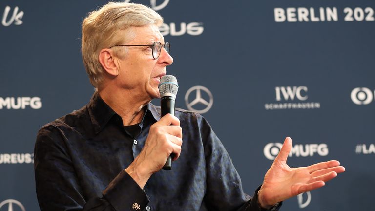 Arsene Wenger during an interview at the Mercedes Benz Building prior to the Laureus World Sports Awards on February 17, 2020 in Berlin, Germany.