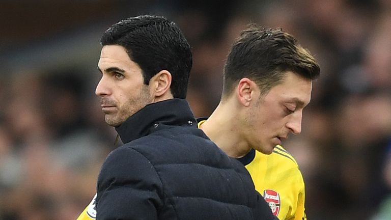 Mikel Arteta and Mesut Ozil