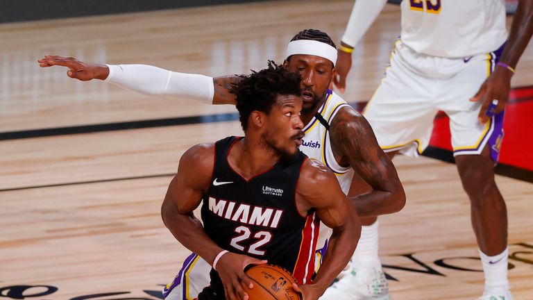 Jimmy Butler&#39;s 40-point triple-double helped Miami beat the Los Angeles Lakers in Game 3 of the NBA Finals.
