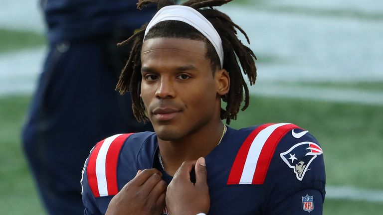 Cam Newton pictured during the Patriots' loss to the 49ers
