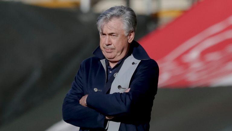 Carlo Ancelotti watches from the bench as his team suffers defeat