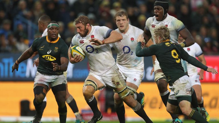 Robshaw in action for England against the Springboks in 2018