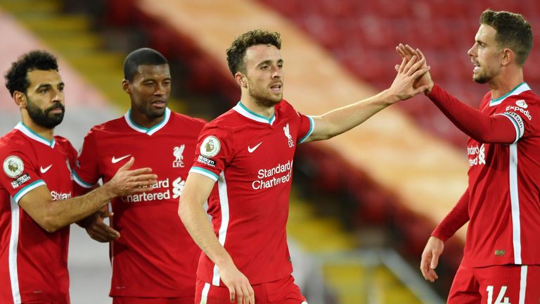 Diogo Jota scored his first Premier League goal for Liverpool in the win over Sheffield United