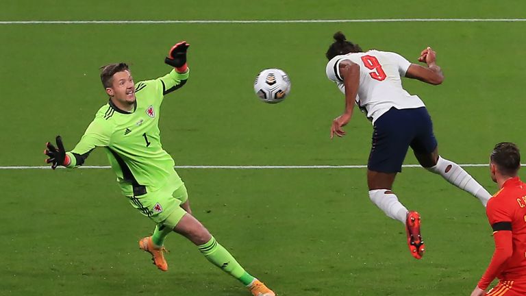 Dominic Calvert-Lewin scores on his England debut against Wales