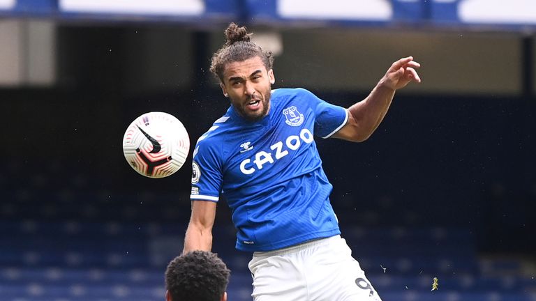 Dominic Calvert-Lewin rises to head Everton level at Goodison Park