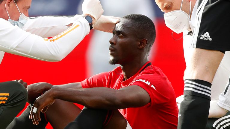 Eric Bailly suffered a head injury during Manchester United's FA Cup semi-final with Chelsea
