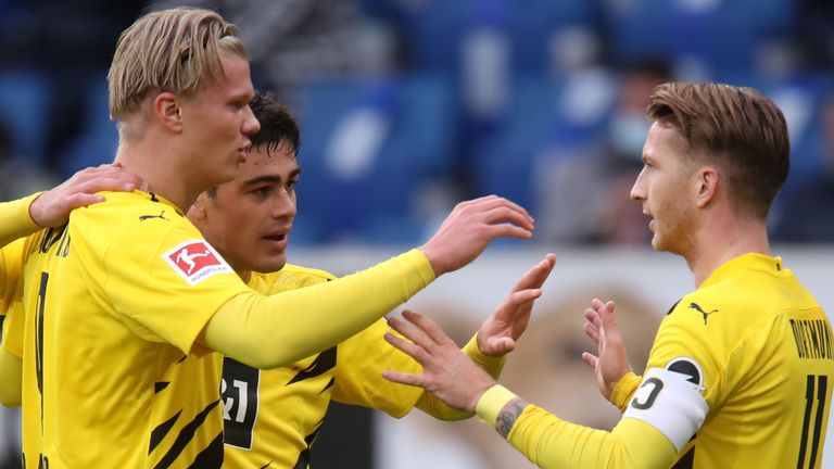 Erling Haaland and Marco Reus combined to win the game for Borussia Dortmund