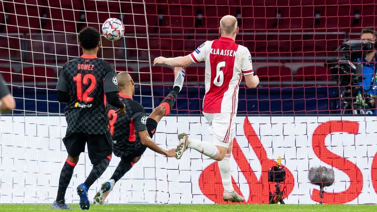 Fabinho made a crucial goal-line clearance against Ajax