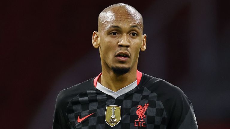 Fabinho is covering at centre-back for the injured Virgil van Dijk