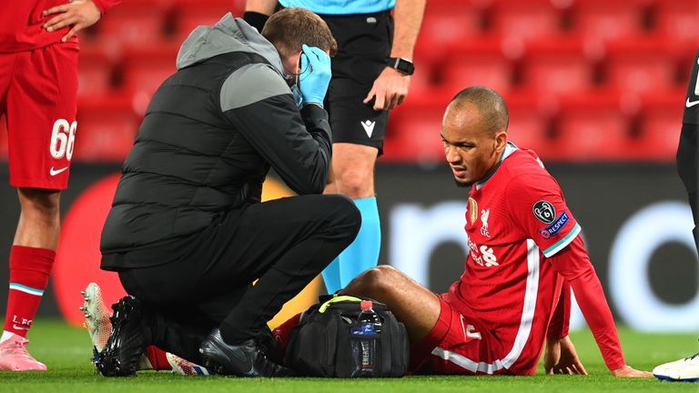Fabinho suffered a hamstring injury in the Champions League