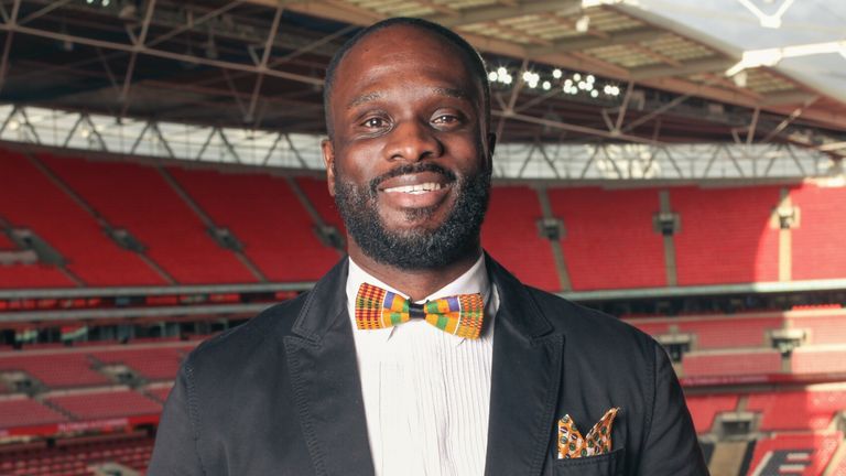 Our Game founder Francis Duku receives an award at Wembley