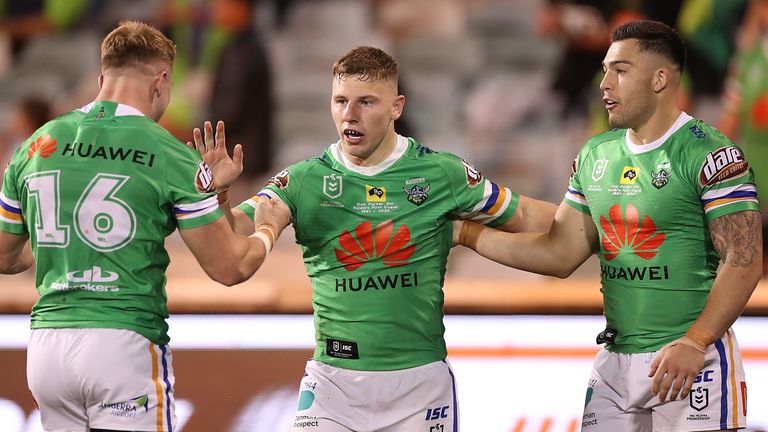 George Williams scored a wonderful interception try for Canberra Raiders as they took on Cronulla Sharks in the 2020 NRL Finals