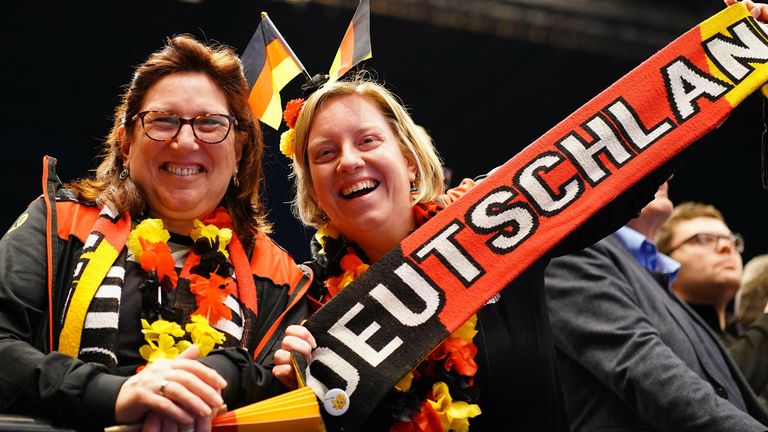 Fans of Germany during the Mens EHF EURO 2020 main round group I match between Austria and Germany at Wiener Stadthalle on January 20, 2020 in Vienna, Austria (Photo by Michael Molzar/SEPA.Media /Getty Images)