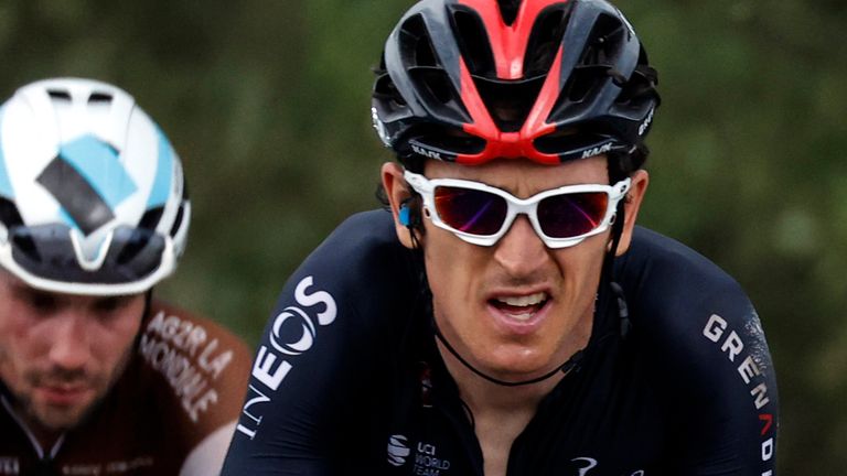 Geraint Thomas saw his Giro d'Italia hopes extinguished after crashing into a stray water bottle