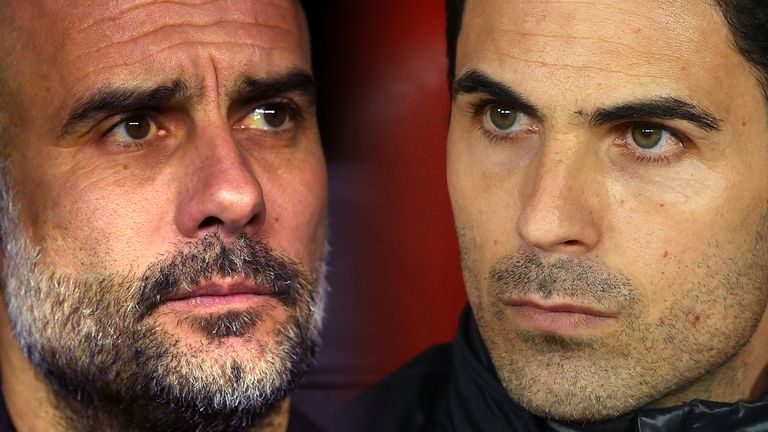 Pep Guardiola and Mikel Arteta go head-to-head when Man City host Arsenal on Sky Sports on Saturday