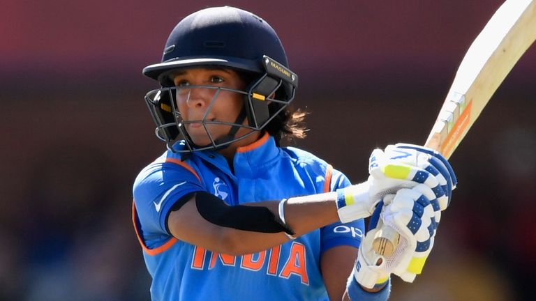 during the ICC Women's World Cup 2017 Semi-Final match between Australia and India at The 3aaa County Ground on July 20, 2017 in Derby, England.