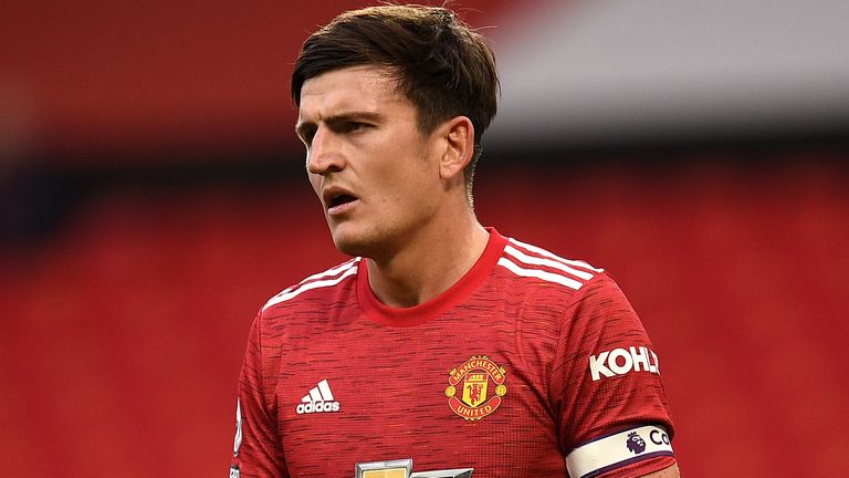 Harry Maguire during Manchester United&#39;s 6-1 defeat to Tottenham