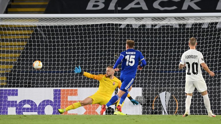 Barnes keeps his composure to extend Leicester's lead before the interval