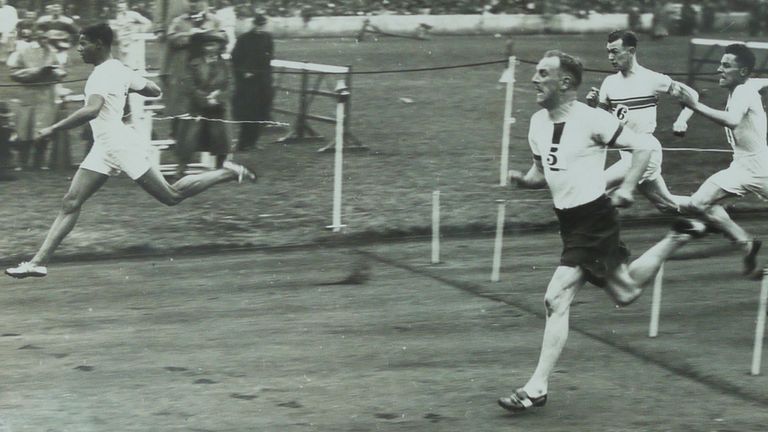 Jack London competing at the Amateur Athletic Association meeting at Stamford Bridge, on the 6 July 1929.