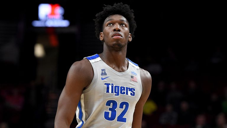 James Wiseman of the Memphis Tigers walks up court during the first half of the game against the Oregon Ducks