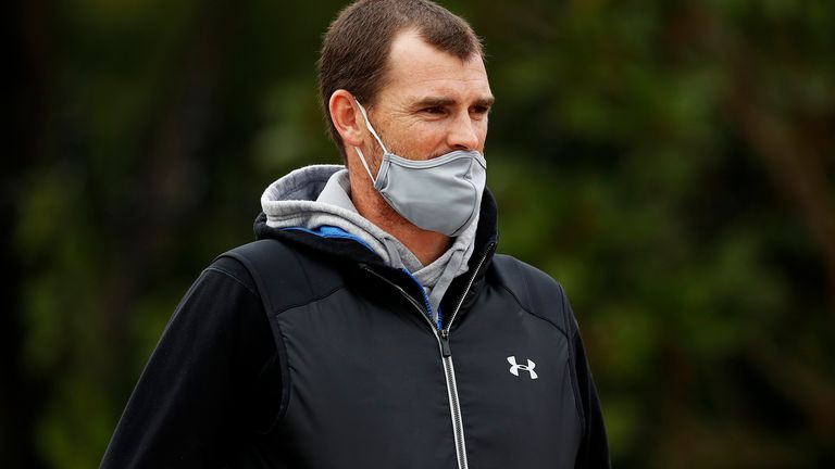 Jamie Murray looks on during the Men's Singles first round match between Liam Broady of Great Britain and Jiri Vesely of Chile on day two of the 2020 French Open at Roland Garros on September 28, 2020 in Paris, France