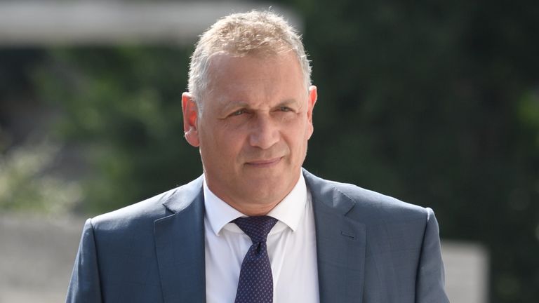 FIFA's disgraced former secretary general Jerome Valcke arrives after a break at the Swiss Federal Criminal Court on the opening day of a corruption trial of PSG president Nasser Al-Khelaifi and FIFA ex-secretary general Jerome Valcke on September 14, 2020 in Bellinzona, southern Switzerland.