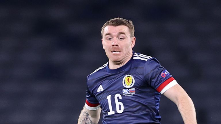 Scotland's John Fleck in action during the UEFA Nations League Group 2, League B match against Slovakia at Hampden Park