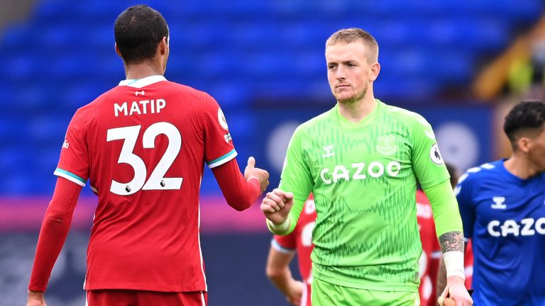 Jordan Pickford made a vital save to deny Joel Matip's header