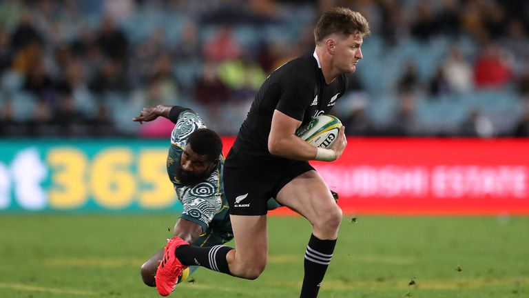 Jordie Barrett in action for New Zealand