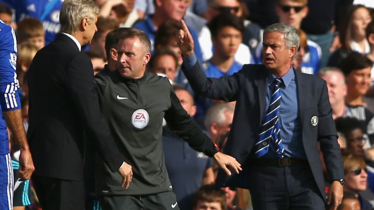 during the Barclays Premier League match between Chelsea and Arsenal at Stamford Bridge on October 4, 2014 in London, England.