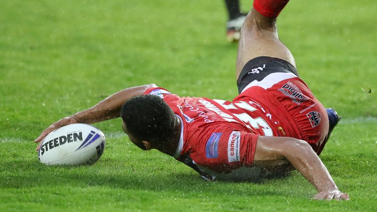 Kallum Watkins got Salford's first try in the match