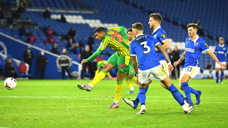 Karlan Grant equalises for West Brom at Brighton