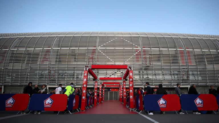 Exterior of Lille's Stade Pierre Mauroy stadium