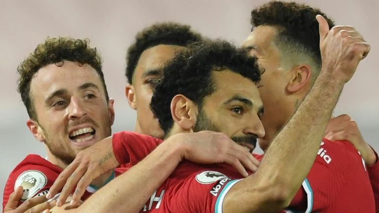 Liverpool celebrate against Sheffield United