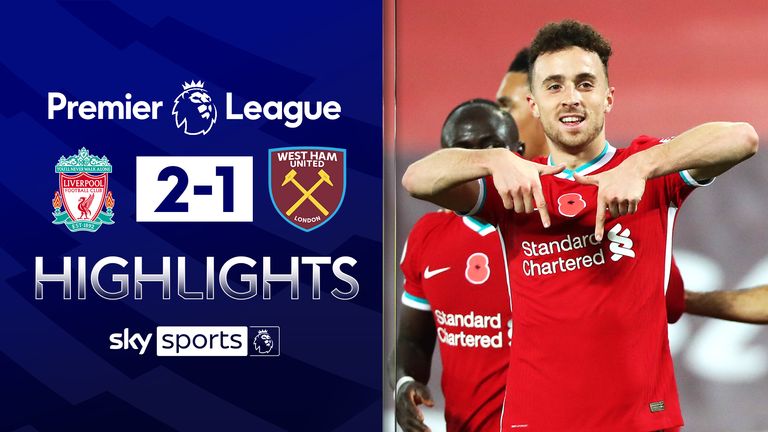 Liverpool 2-1 Ham: Under-par champions saved by Diogo Jota's late winner News | Sky Sports