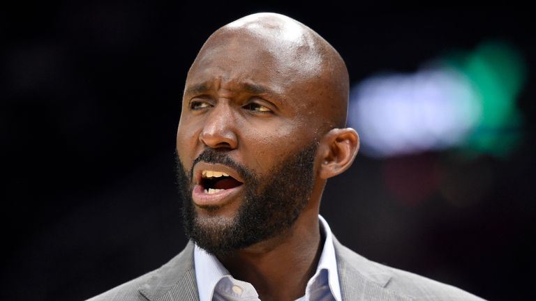 Head coach Lloyd Pierce of the Atlanta Hawks yells to his players during the second half against the Cleveland Cavaliers at Rocket Mortgage Fieldhouse on February 12, 2020 in Cleveland, Ohio. The Cavaliers defeated the Hawks 129-105