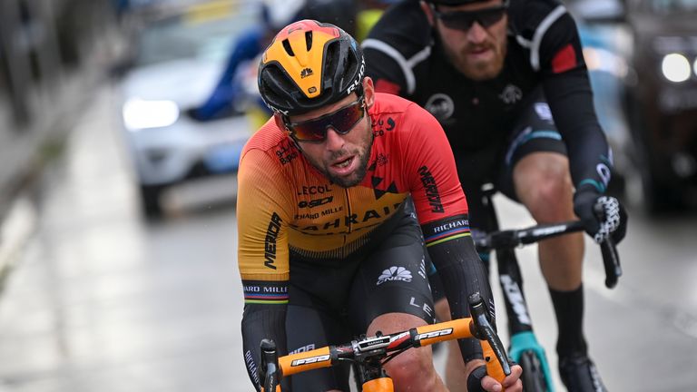 Mark Cavendish in action at the Gent-Wevelgem classics race