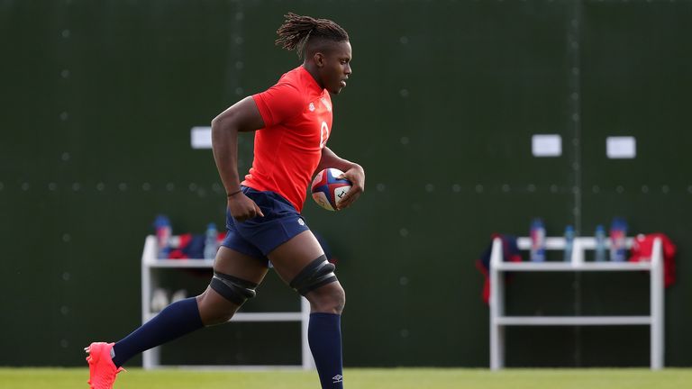 England's lock Maro Itoje runs during a recent training camp