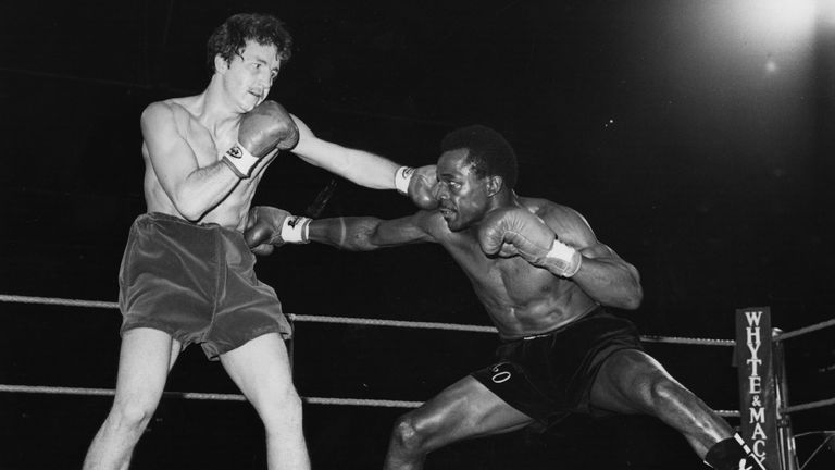 West Indies born boxer Maurice Hope fights against Mike Baker for the world light-middleweight title at Wembley Arena, London.