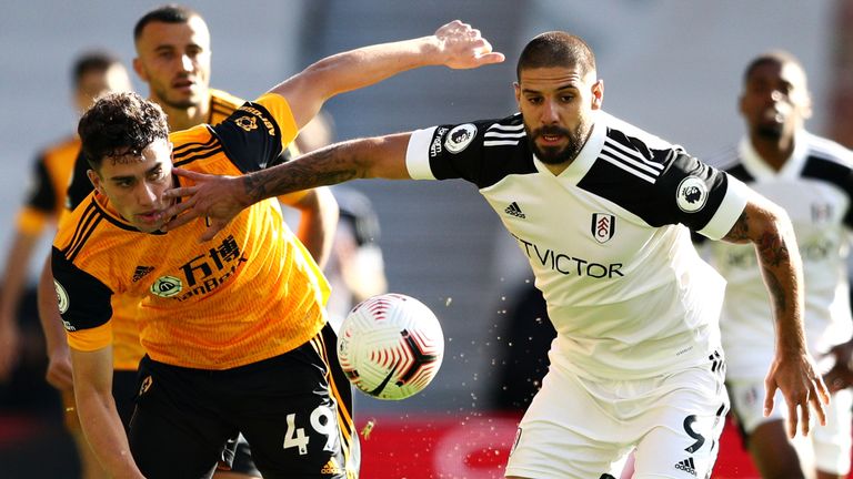 Max Kilman and Aleksandar Mitrovic in Premier League action at Molineux