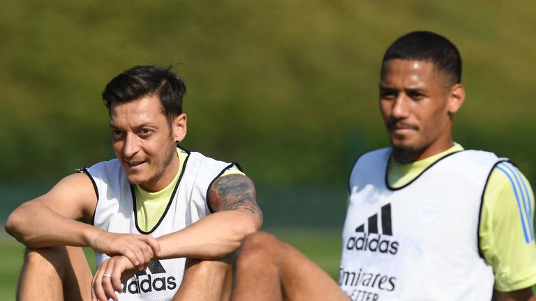 Mesut Ozil and William Saliba have both been left out of Arsenal's Europa League squad