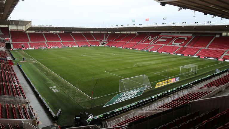 MIDDLESBROUGH, ENGLAND - MARCH 02: A general view of the Riverside Stadium home of Middlesbrough prior to the Sky Bet Championship match between Middlesbrough and Leeds United at Riverside Stadium on March 2, 2018 in Middlesbrough, England. (Photo by James Williamson - AMA/Getty Images)