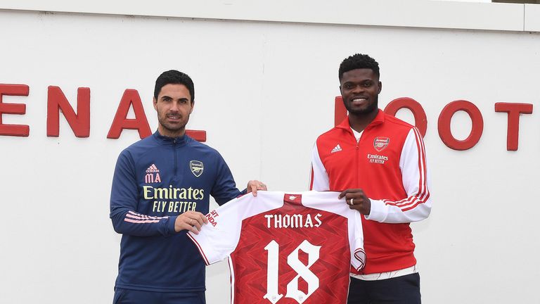 Mikel Arteta and Thomas Partey